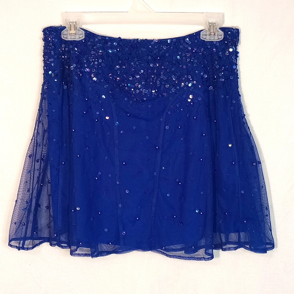 Victorias Secret Sequined Skirt Dark Blue Size 8